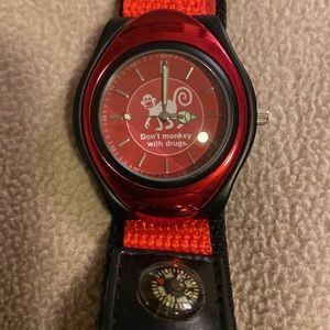 SWEDA WATCH-Red Ribbon Week-Anti Drug DON’T MONKEY WITH DRUGS - Compass Band